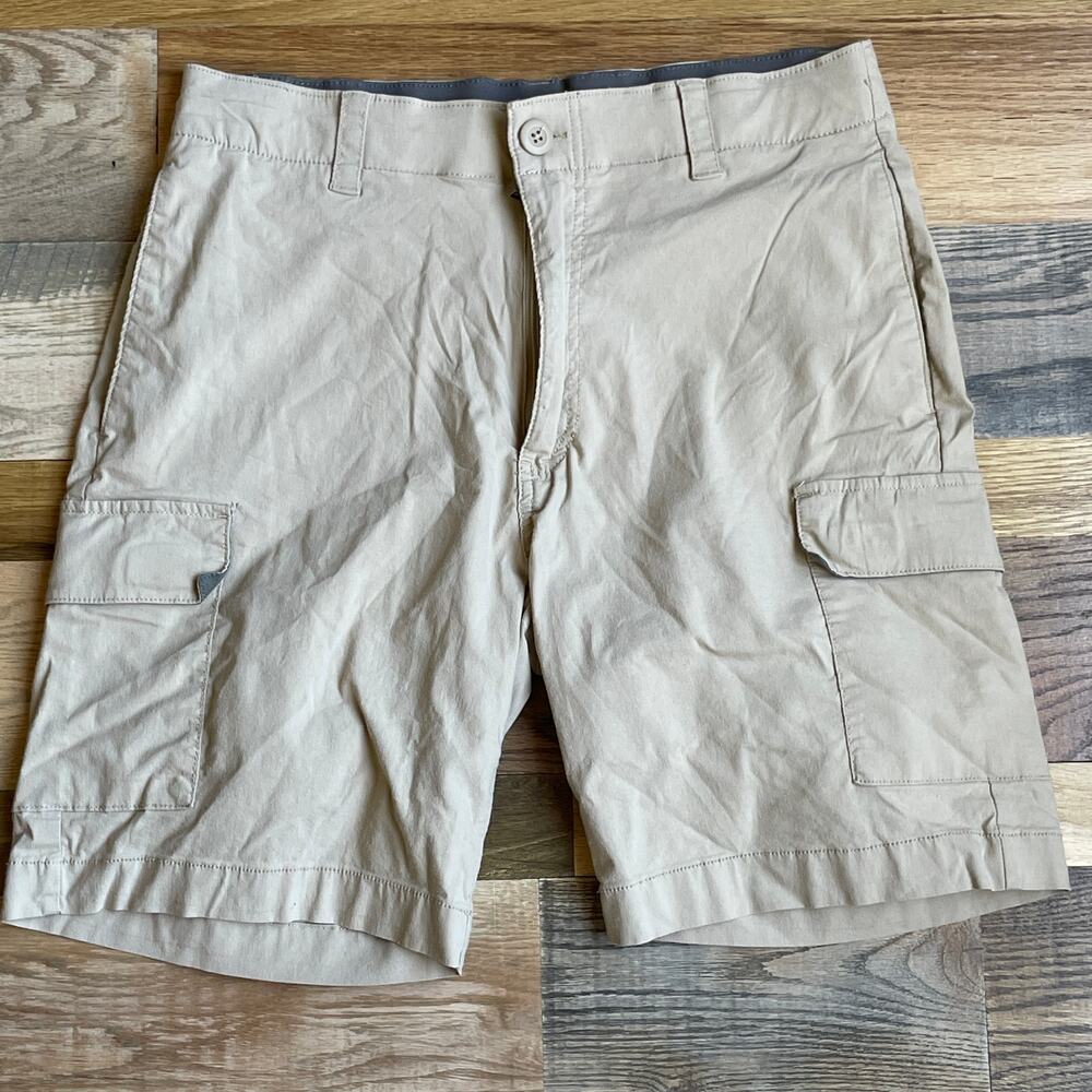 WearFirst Men's 34 Khaki Stretch Cargo Shorts Outdoor Hiking 9" Inseam